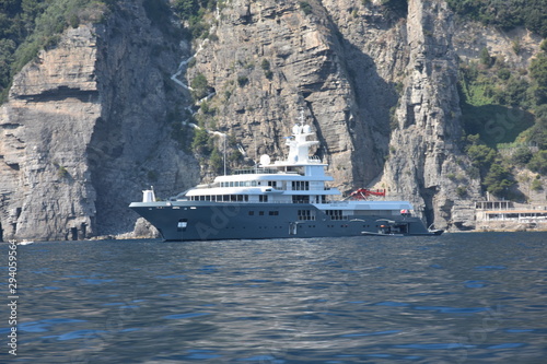 Superyacht on the Mediterranean  Amalfi Coast Positano Italy
