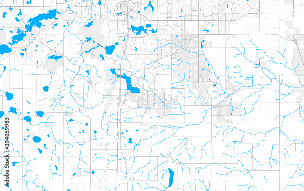 Rich detailed vector map of Lakeville, Minnesota, USA