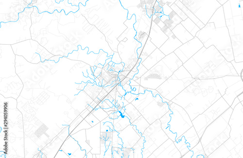 Rich detailed vector map of San Marcos, Texas, USA