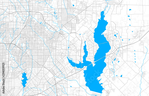 Rich detailed vector map of Rowlett, Texas, USA