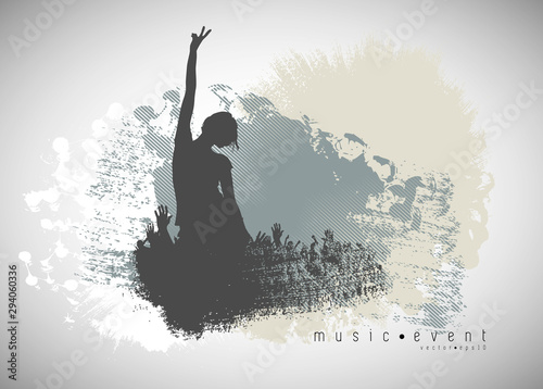 Silhouettes of dancing people in a club