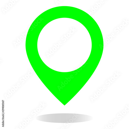 vector illustration of green color geo tag