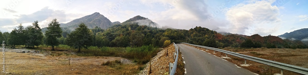 Road in the mountains - Cozia  - panoramic view 