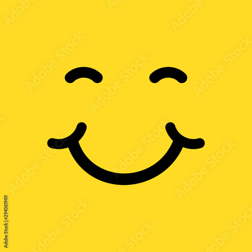 World Smile Day, smiling icon, label, sign, logo on yellow background - vector