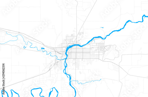 Rich detailed vector map of Great Falls, Montana, USA photo