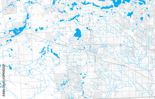 Rich detailed vector map of Novi, Michigan, USA