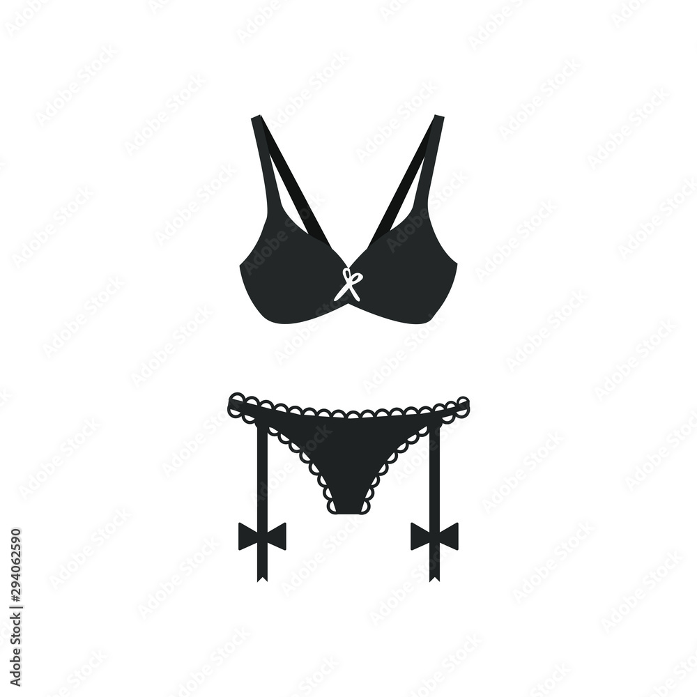 Women's bra and panties vector icon. Lingerie glyph icon. filled flat sign  for mobile concept and web design. Stock Vector | Adobe Stock