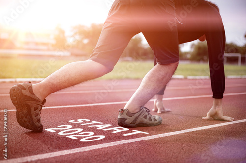 Athletes start the year 2020 with a running posture