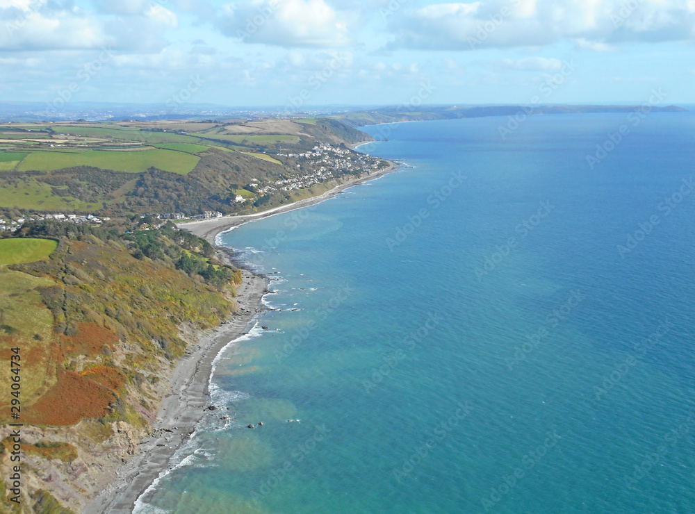Aerial view of the South Cornwall Coast