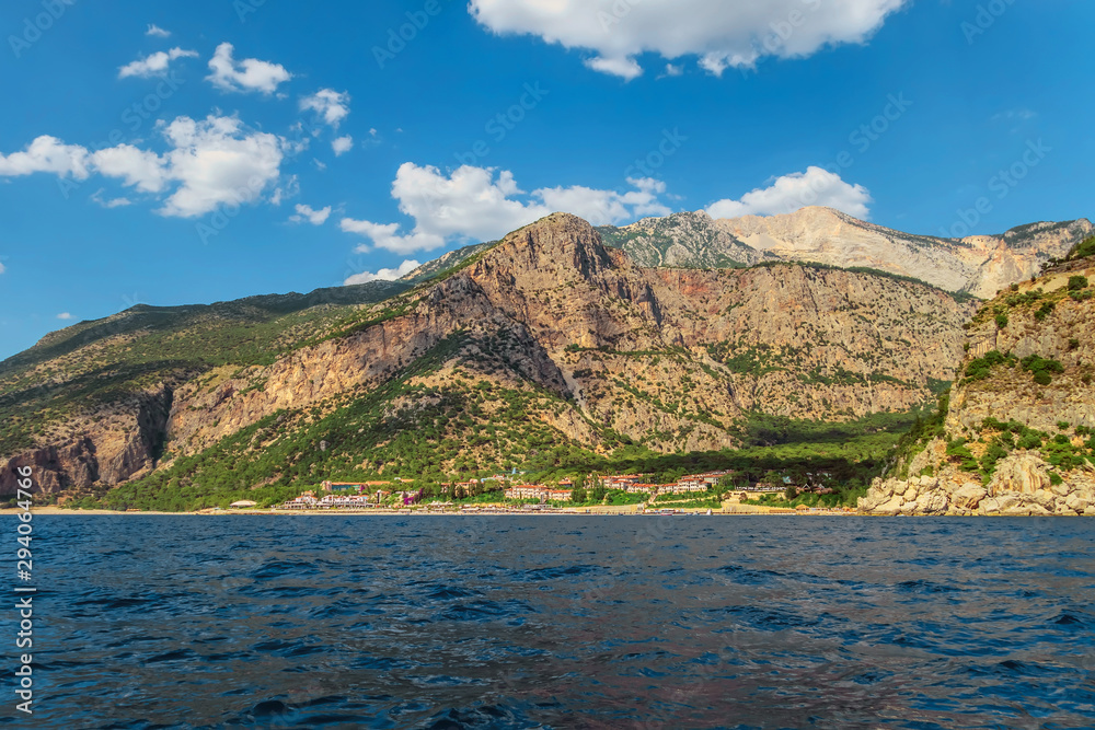 Rocks hills mountains island sea