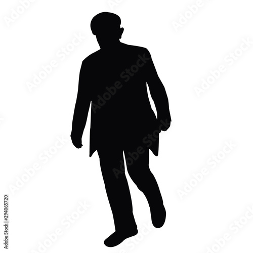 a man walking body silhouette vector