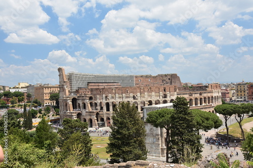 Strolling around the Colosseum in Rome Italy