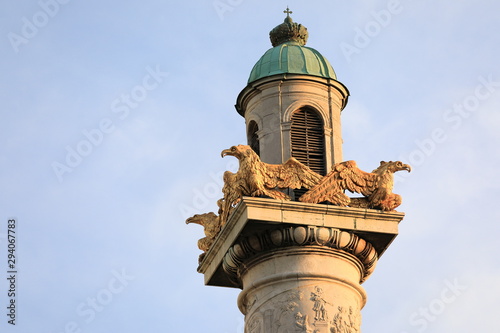 External architectural details of Karlskirche Vienna. Austria