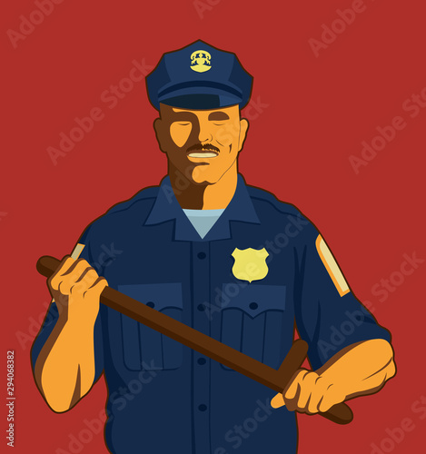 Police Officer Wearing Dark Blue Uniform