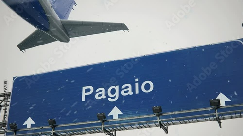 Airplane Takeoff Pagaio in Christmas photo