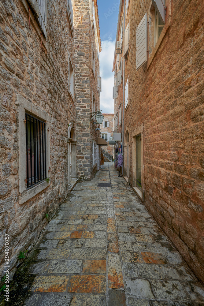 Budva city, Montenegro, fragment of architecture