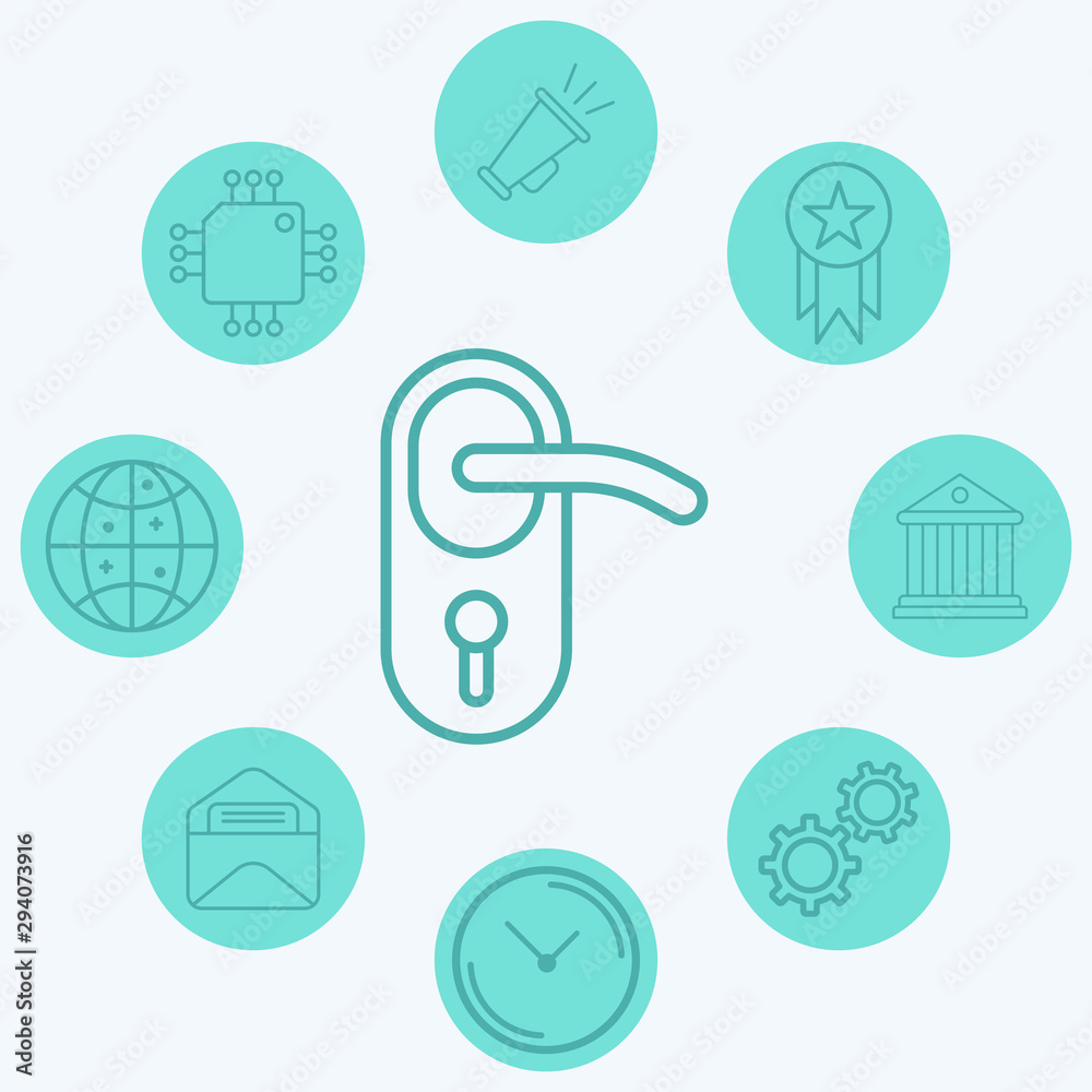Door handle vector icon sign symbol Door handle vector icon sign symbol