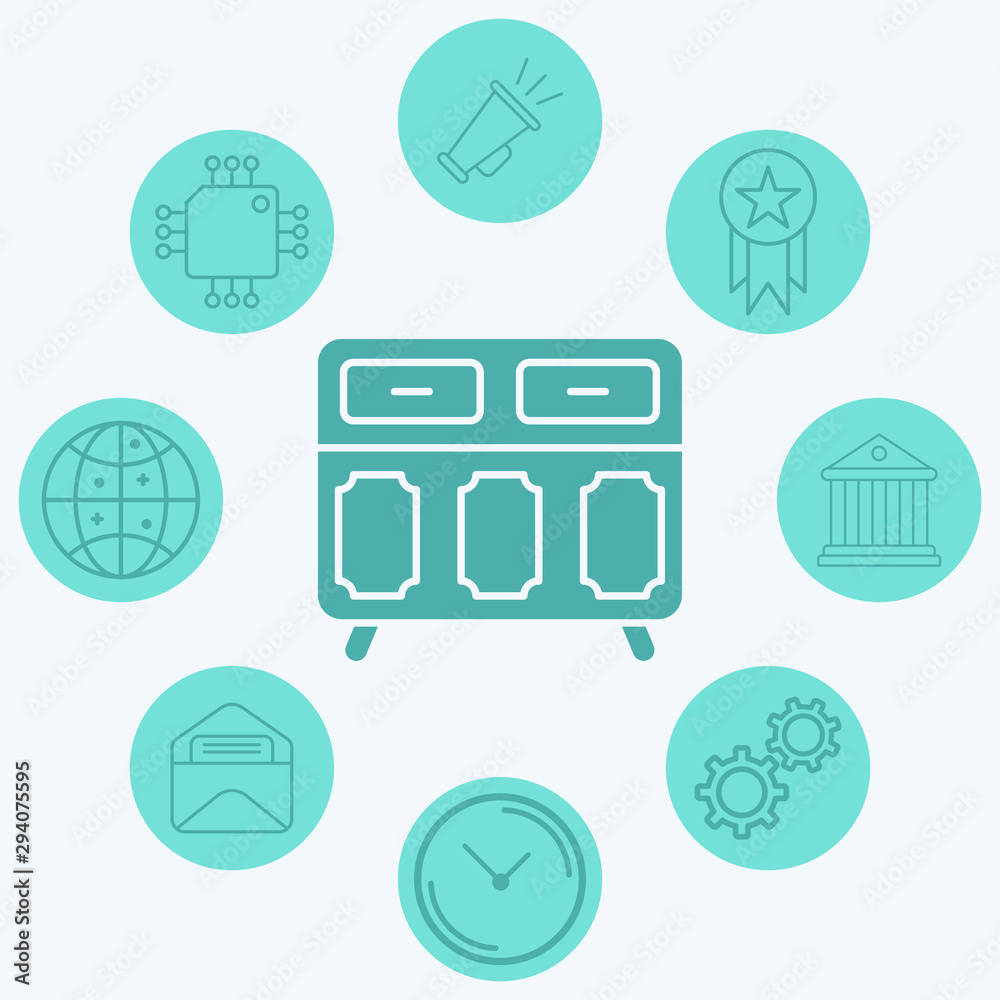 Drawer vector icon sign symbol Drawer vector icon sign symbol