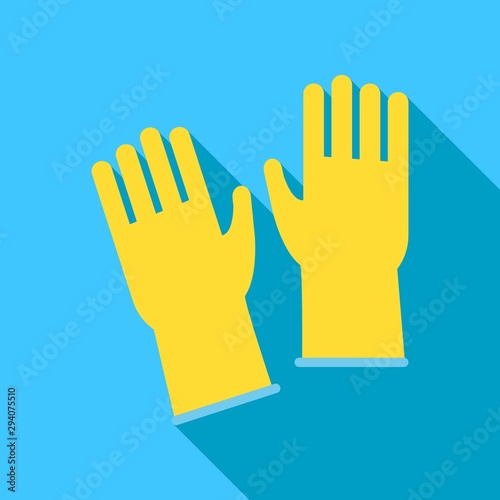 Cleaning gloves icon. Flat illustration of cleaning gloves vector icon for web design