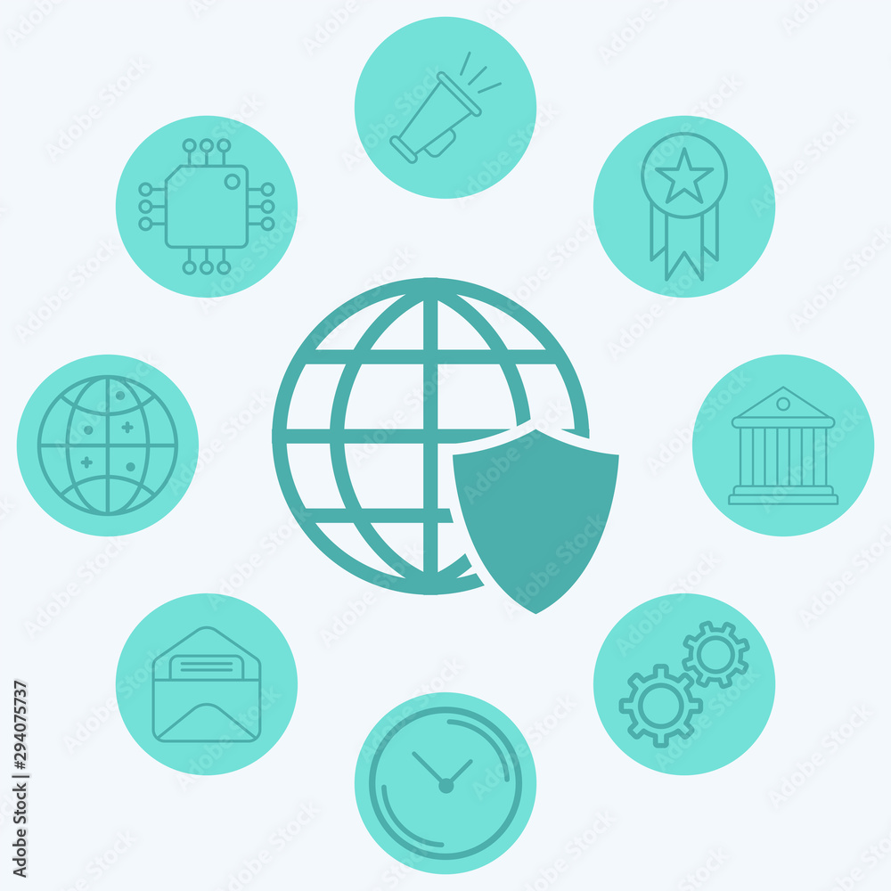 Globe vector icon sign symbol