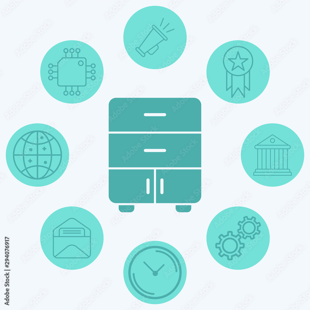 Drawer vector icon sign symbol Drawer vector icon sign symbol
