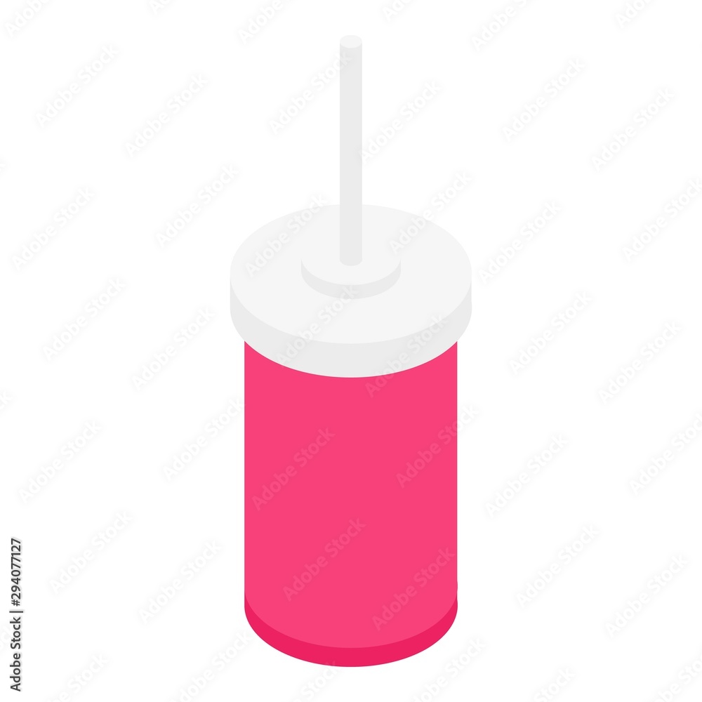Cola plastic glass icon. Isometric of cola plastic glass vector icon for web design isolated on white background Cola plastic glass icon. Isometric of cola plastic glass vector icon for web design isolated on white background