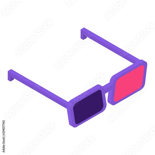 3d cinema glasses icon. Isometric of 3d cinema glasses vector icon for web design isolated on white background