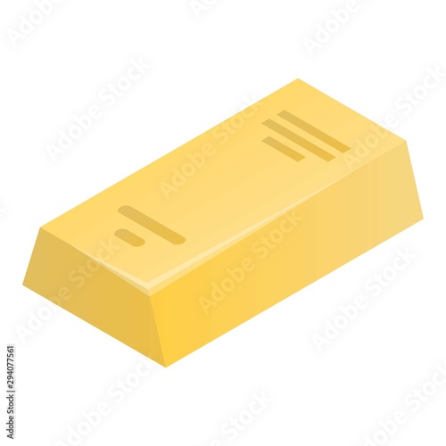 Gold bar icon. Isometric of gold bar vector icon for web design isolated on white background