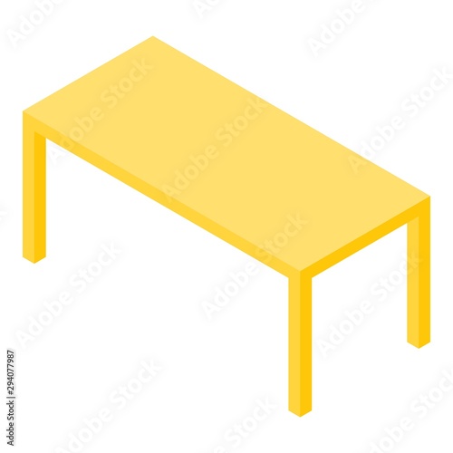 Yellow table icon. Isometric of yellow table vector icon for web design isolated on white background