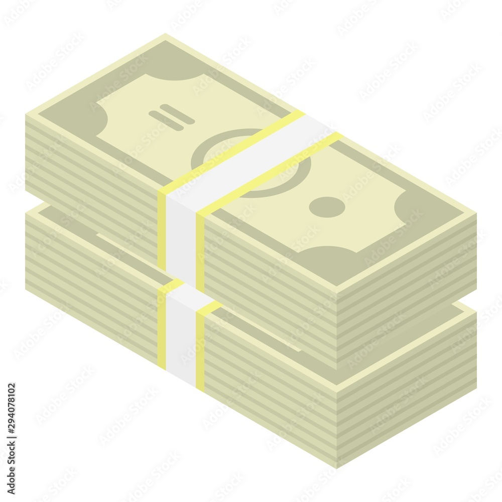 Federal dollar pack icon. Isometric of federal dollar pack vector icon for web design isolated on white background Federal dollar pack icon. Isometric of federal dollar pack vector icon for web design isolated on white background