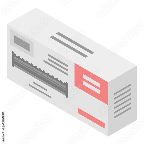 Cartridge printer box icon. Isometric of cartridge printer box vector icon for web design isolated on white background