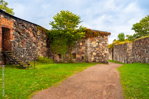 Helsinki. Finland. Stone walls of the fortress of Sveaborg. The Fortress Of Suomenlinna. Travelling to Helsinki. An ancient fortress in Scandinavia. Sightseeing In Helsinki. © Grispb