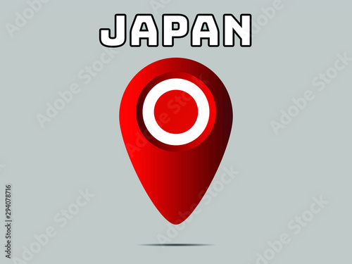Free Download Japan National flag,  geolocation, geotag pin, element. Good for map, place, placement your business. original color and proportion. vector illustration,countries set. - GFXLoad
