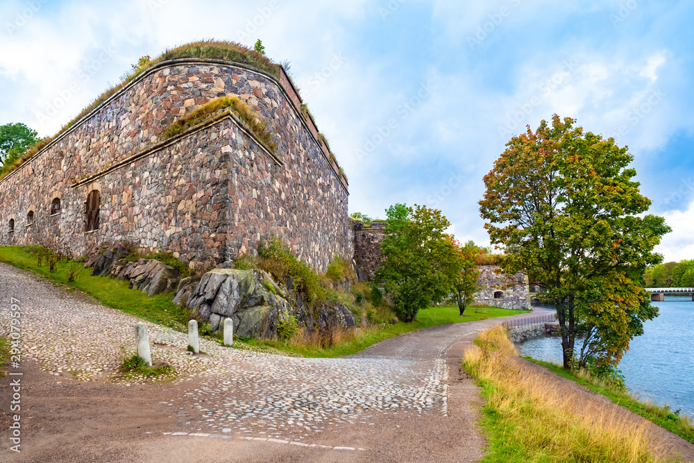 Helsinki. Finland. Suomenlinna Fortress. Stone walls of the fortress of Sveaborg. Travelling to Helsinki. An ancient fortress in Scandinavia. Sightseeing In Helsinki.