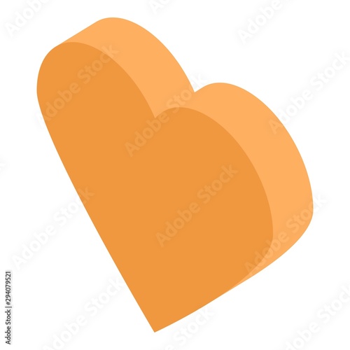 Orange heart icon. Isometric of orange heart vector icon for web design isolated on white background