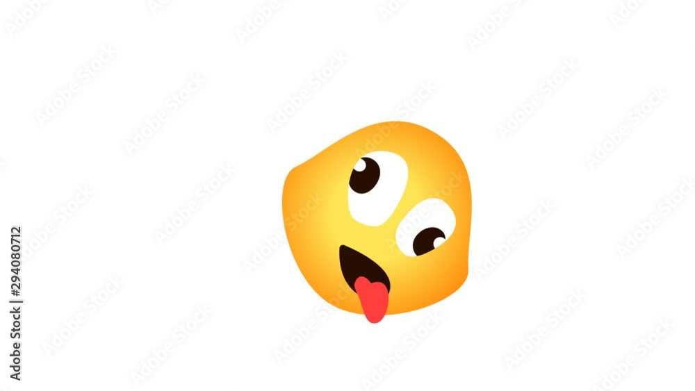 crazy emoji. Alpha channel looped crazy emoji. Alpha channel looped