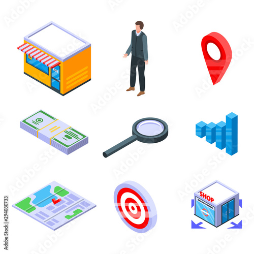 Franchise icons set. Isometric set of franchise vector icons for web design isolated on white background