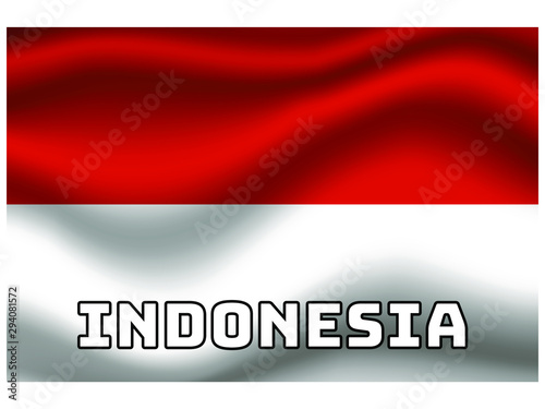 National flag of country Indonesia (red, white color) Stock Vector