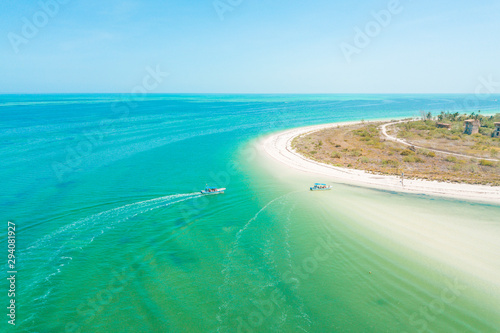 Paradise Beach at Holbox Island in the Caribbean Ocean of Mexico © JoseLuis
