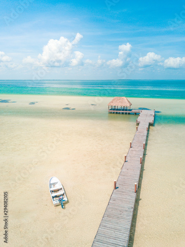 Paradise Beach at Holbox Island in the Caribbean Ocean of Mexico photo