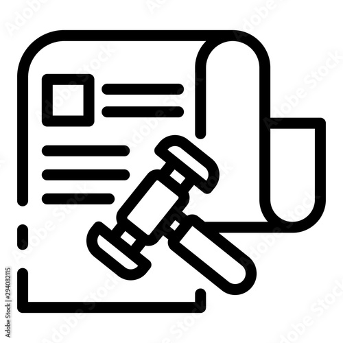 Court verdict icon. Outline court verdict vector icon for web design isolated on white background