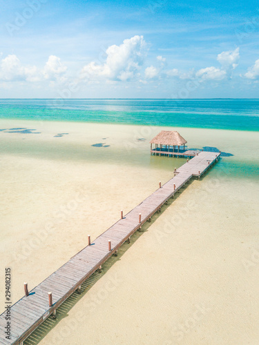 Paradise Beach at Holbox Island in the Caribbean Ocean of Mexico photo