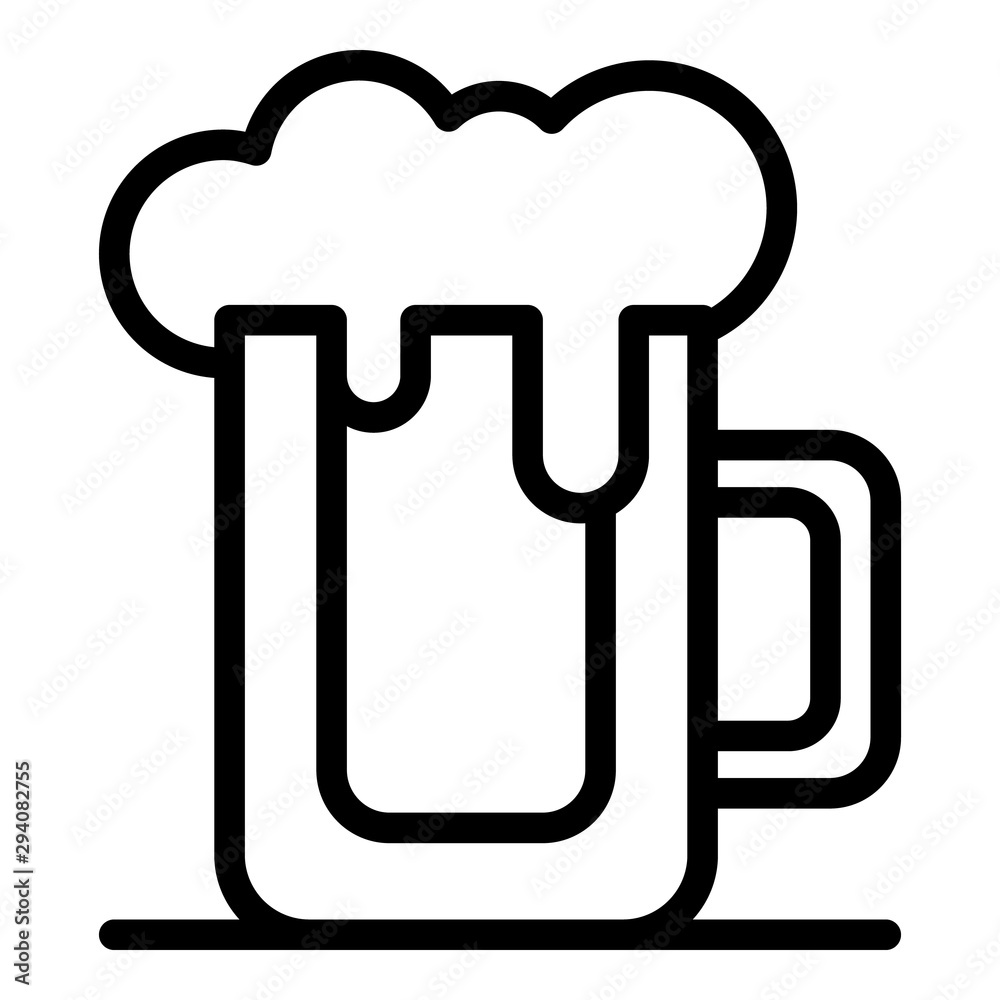 Full beer mug icon. Outline full beer mug vector icon for web design isolated on white background Full beer mug icon. Outline full beer mug vector icon for web design isolated on white background