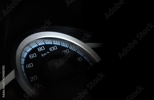 Speedometer of motorcycle speed in kilometers per hour