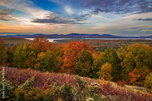 fall sunset in the mountains