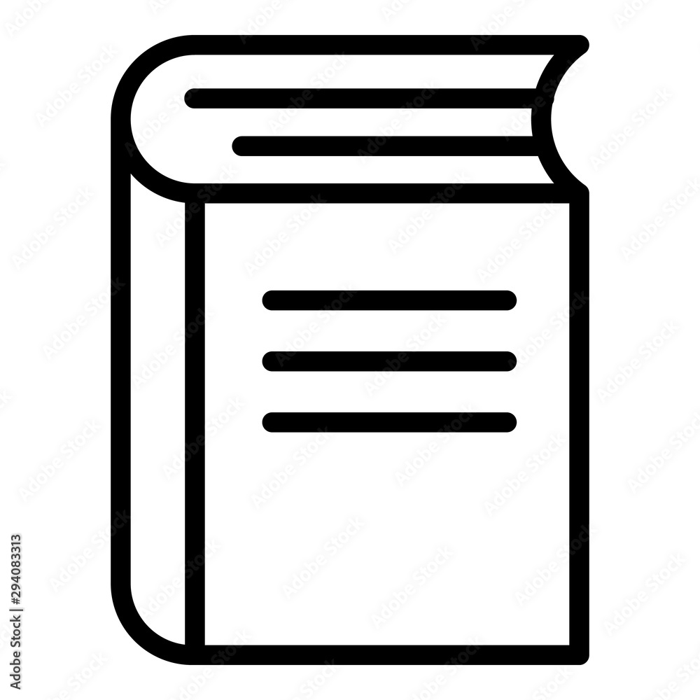 Book icon. Outline book vector icon for web design isolated on white background Book icon. Outline book vector icon for web design isolated on white background