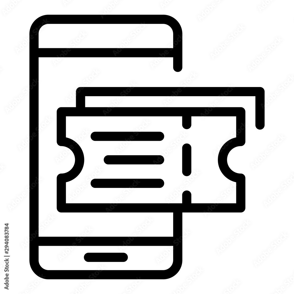 Phone boxing tickets icon. Outline phone boxing tickets vector icon for web design isolated on white background Phone boxing tickets icon. Outline phone boxing tickets vector icon for web design isolated on white background