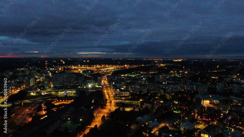 City Illumination. Flying over city lights in dark night. Aerial drone shot. City Illumination. Flying over city lights in dark night. Aerial drone shot.