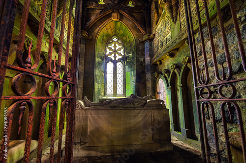 Photography Ancient Scottish medieval buildings and beautiful landscape of traditional nature