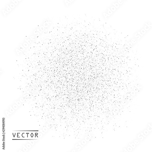 Abstract vector round particles, grains of sand, gradient noise. Grunge texture overlay with fine dissolving particles on isolated white background. Possibility of overlay.